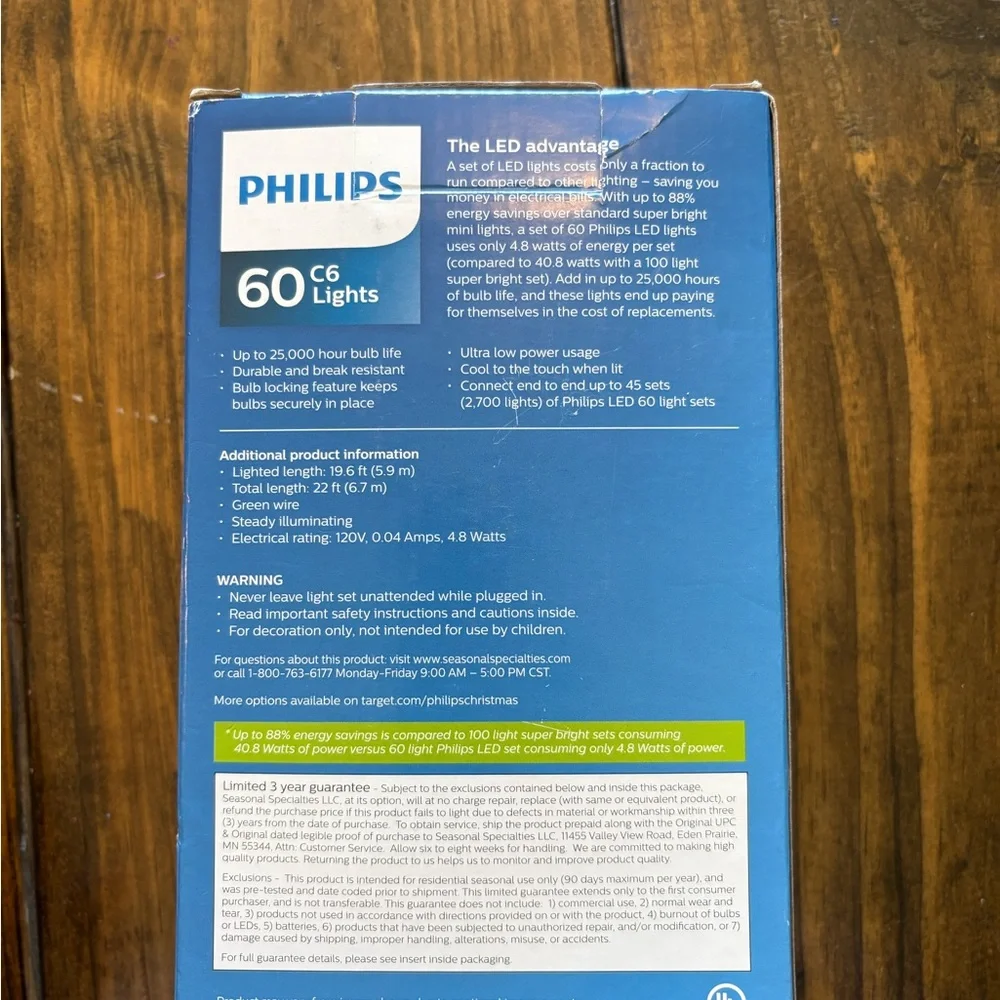 Philips Blue C6 60-Count LED Lights